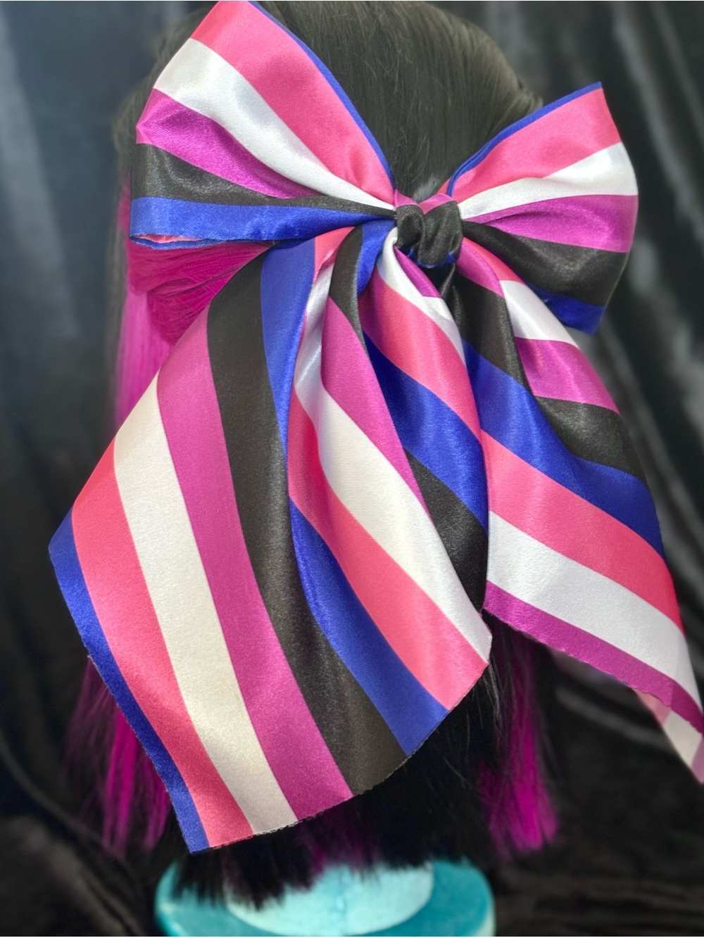 Gender fluid oversized hair bow satin Genderfluid Flag accessories Pride LGBTQ